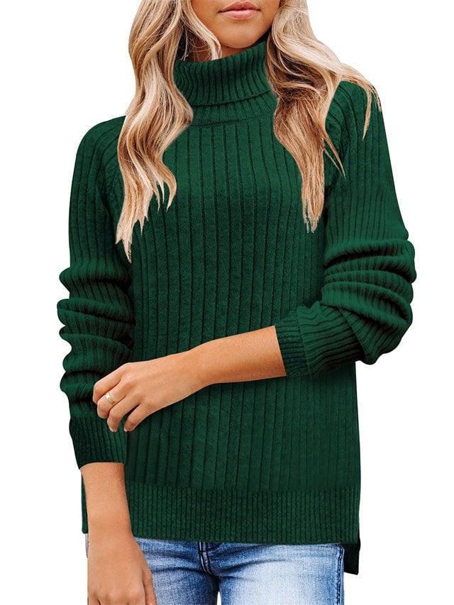 Women's Turtleneck Batwing Knit Pullovers Sweaters - NENONA