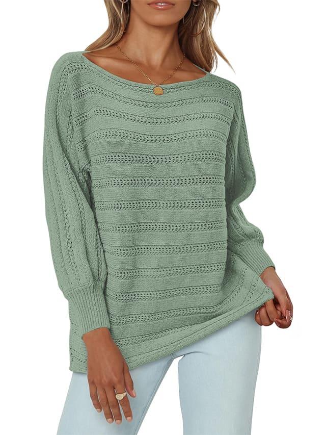 Batwing Sleeve Casual Sweaters  Knitwear Pullover Tops - NENONA
