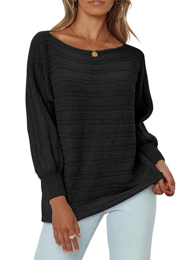 Batwing Sleeve Casual Sweaters  Knitwear Pullover Tops - NENONA
