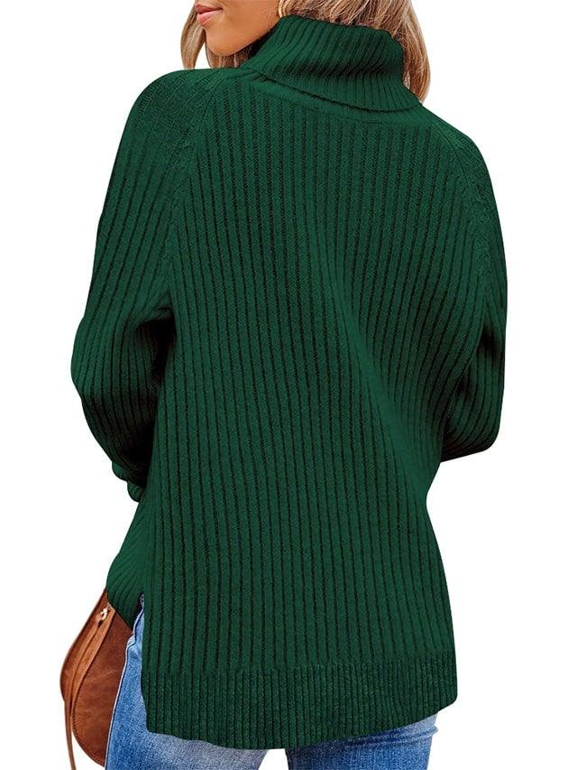 Women's Turtleneck Batwing Knit Pullovers Sweaters - NENONA